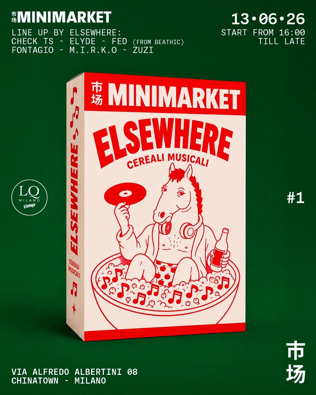 Poster for Elsewhere Cereali Musicali #1 at Minimarket, 13 June 2026